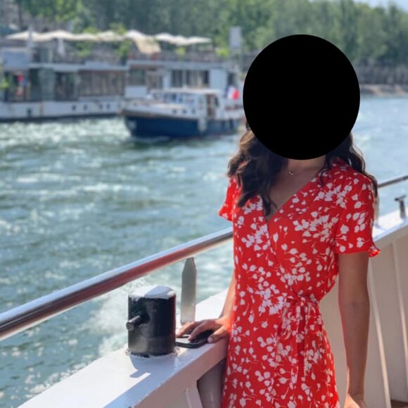 J.Crew Factory Floral Wrap Dress Orange Size 2 - Picture 5 of 7